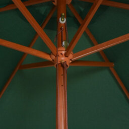 Berkfield Parasol 270X270 Cm Wooden Pole Green - thumbnail 4