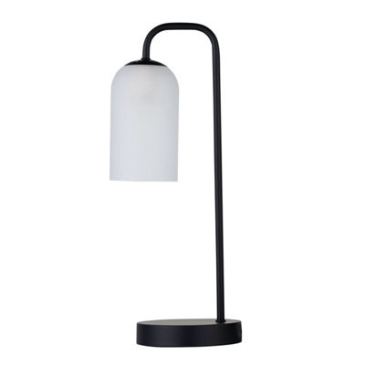 First Choice Lighting Victoria - Black Touch Lamp With Frosted Glass Shade - image 1