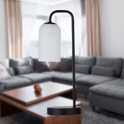 First Choice Lighting Victoria - Black Touch Lamp With Frosted Glass Shade - thumbnail 5