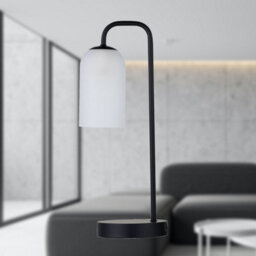 First Choice Lighting Victoria - Black Touch Lamp With Frosted Glass Shade - thumbnail 6