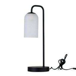 First Choice Lighting Victoria - Black Touch Lamp With Frosted Glass Shade - thumbnail 2