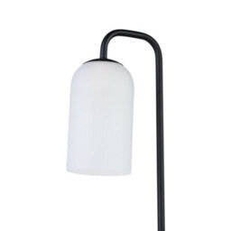 First Choice Lighting Victoria - Black Touch Lamp With Frosted Glass Shade - thumbnail 3