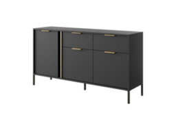 Arte Lars B Contemporary Sideboard Cabinet 3 Hinged Doors 3 Shelves 2 Drawers Anthracite (H)820mm (W)1530mm (D)400mm - thumbnail 1