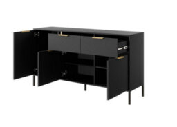 Arte Lars B Contemporary Sideboard Cabinet 3 Hinged Doors 3 Shelves 2 Drawers Anthracite (H)820mm (W)1530mm (D)400mm - thumbnail 2