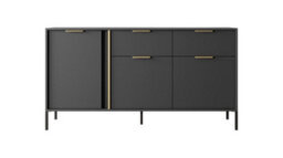 Arte Lars B Contemporary Sideboard Cabinet 3 Hinged Doors 3 Shelves 2 Drawers Anthracite (H)820mm (W)1530mm (D)400mm - thumbnail 3