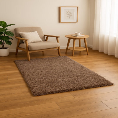 Uetian Mocha Small Rug Soft Rug 5Cm Thick Pile Living Room Shaggy Rug (80X150) - image 1