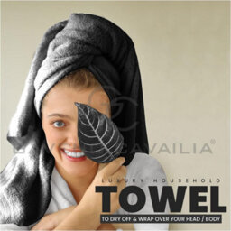 Gc Gaveno Cavailia 4 Piece Kensington Hand Towel 50X80 Black 500 Gsm Quick Dry & Water Absorbent Towel - thumbnail 4