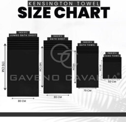 Gc Gaveno Cavailia 4 Piece Kensington Hand Towel 50X80 Black 500 Gsm Quick Dry & Water Absorbent Towel - thumbnail 5