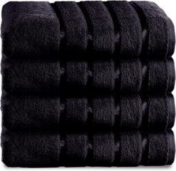 Gc Gaveno Cavailia 4 Piece Kensington Hand Towel 50X80 Black 500 Gsm Quick Dry & Water Absorbent Towel