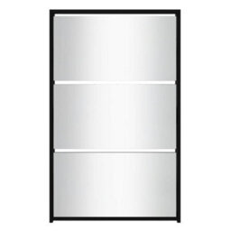 Berkfield Shoe Cabinet With Mirror 3-Layer Black 63X17X102.5 Cm - thumbnail 4