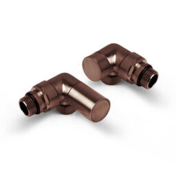 Plum&clay Pair Of Round Bronze Corner Radiator Valves
