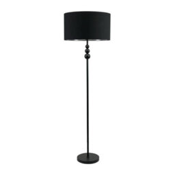 Valuelights Marissa Black Stacked Ball Floor Lamp With Black With Chrome Inner Lamp Shade - thumbnail 2