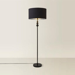 Valuelights Marissa Black Stacked Ball Floor Lamp With Black With Chrome Inner Lamp Shade - thumbnail 6