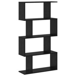 Berkfield Modern Bookcase Black Oak 70 X 24 X 129 Cm Engineered Wood