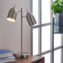 Teamson Home Modern Adjustable 2 Light Table Lamp With Chrome Shade - Brushed Nickel - 34 X 16 X 46.2 (Cm) - thumbnail 1