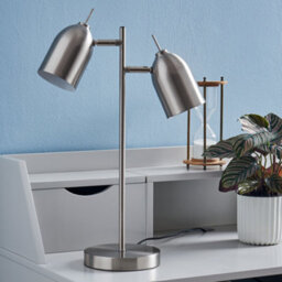 Teamson Home Modern Adjustable 2 Light Table Lamp With Chrome Shade - Brushed Nickel - 34 X 16 X 46.2 (Cm) - thumbnail 5