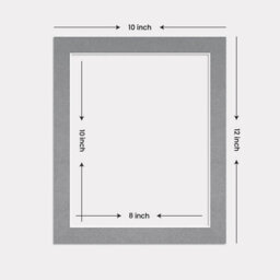 Ak Frames 12X10 Mid Grey Picture Mounts To Fit 10X8 Aperture Size - Mount Board Only (No Frame Included) - thumbnail 3