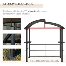 Outsunny Bbq Patio Canopy Gazebo With Interlaced Polycarbonate Roof 2 Shelves - thumbnail 6