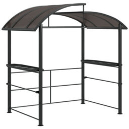 Outsunny Bbq Patio Canopy Gazebo With Interlaced Polycarbonate Roof 2 Shelves - thumbnail 2