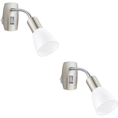 Loops 2 Pack Sleek Modern Satin Nickel And Chrome Led Wall Light For Indoor Spaces - image 1
