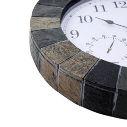 Stonegate Wall Clock & Thermometer 14  Slate Effect Outside-In By Smart Garden - thumbnail 5