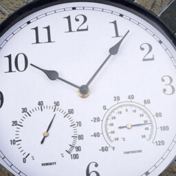 Stonegate Wall Clock & Thermometer 14  Slate Effect Outside-In By Smart Garden - thumbnail 4