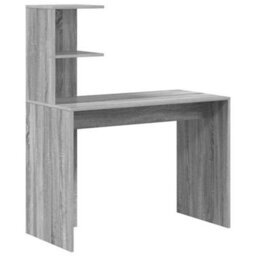 Berkfield Grey Writing Desk Grey Sonoma Particle Board Standard Desk Size - thumbnail 2