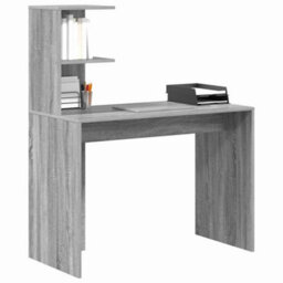 Berkfield Grey Writing Desk Grey Sonoma Particle Board Standard Desk Size - thumbnail 3