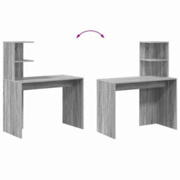Berkfield Grey Writing Desk Grey Sonoma Particle Board Standard Desk Size - thumbnail 8