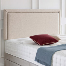 "Urban Textures - Porto Luxury 20"" High Boucle Fabric Upholstered Headboard - Cream"
