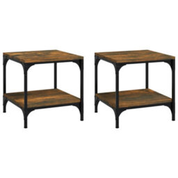 Berkfield Side Tables 2 Pcs Smoked Oak 40X40X40 Cm Engineered Wood - thumbnail 2