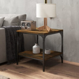 Berkfield Side Tables 2 Pcs Smoked Oak 40X40X40 Cm Engineered Wood - thumbnail 4