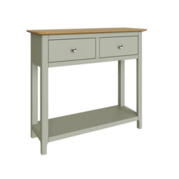 Fwstyle Taberno 2 Drawer Console Hall Table Sage Green (H) 76 (W) 85 (D) 30Cm - thumbnail 3