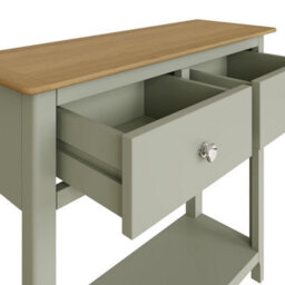 Fwstyle Taberno 2 Drawer Console Hall Table Sage Green (H) 76 (W) 85 (D) 30Cm - thumbnail 6