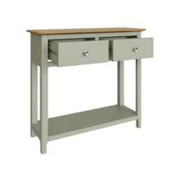 Fwstyle Taberno 2 Drawer Console Hall Table Sage Green (H) 76 (W) 85 (D) 30Cm - thumbnail 4