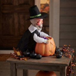 Garden Greatness Led Animated Skeleton Groom Pumpkin Bowl - thumbnail 2
