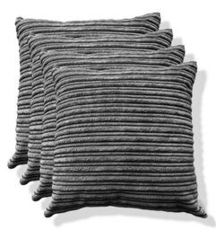 Beautiful Beanbags Set Of 4 Jumbo Cord Scatter Cushions Complete With Cushion Pads Furniture Cushions With Inserts 4 Plush Cord Cushions - Grey