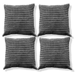 Beautiful Beanbags Set Of 4 Jumbo Cord Scatter Cushions Complete With Cushion Pads Furniture Cushions With Inserts 4 Plush Cord Cushions - Grey - thumbnail 2