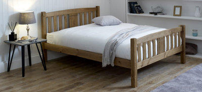 Save On Goods UK 5Ft King Size Antique Honey Pine,bed Frame Wood,wooden,solid Slatts - image 1