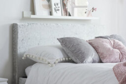 Birlea Berlin Double Ottoman Bed Steel Crushed Velvet - thumbnail 3