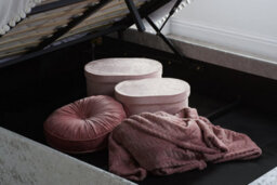 Birlea Berlin Double Ottoman Bed Steel Crushed Velvet - thumbnail 7