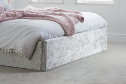 Birlea Berlin Double Ottoman Bed Steel Crushed Velvet - thumbnail 6