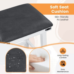 Costway Set Of 2 Bar Stools 76Cm Pu Leather Padded Counter Height Backless Chair - thumbnail 5