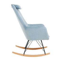 Orsina Easy To Clean Blue Velvet Rocking Chair,  Versatile Velvet Accent Chair, High-Back & Comfy Armchair - thumbnail 3