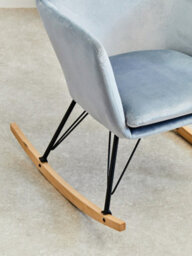Orsina Easy To Clean Blue Velvet Rocking Chair,  Versatile Velvet Accent Chair, High-Back & Comfy Armchair - thumbnail 6