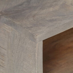 Berkfield Stylish Tv Cabinet Grey 130X35X51 Cm Solid Rough Mango Wood - thumbnail 6