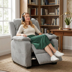 Homcom Power Recliner Chair With Massage And Heat, Spring Seat, Light Grey - thumbnail 8