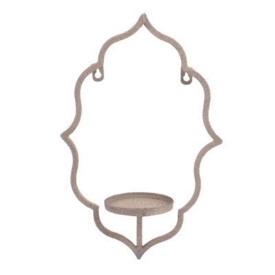 Dibor Moroccan Style Wall Mounted Candle Sconce Grey Pillar Candle Tea Light Votive Candle Holder Lantern Bedroom Hallway Decor - image 1