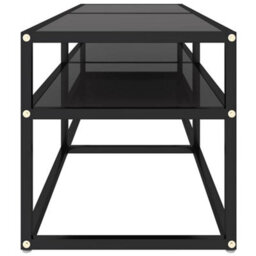 Berkfield Sturdy Tv Cabinet Black 140X40X40.5 Cm Tempered Glass - thumbnail 4