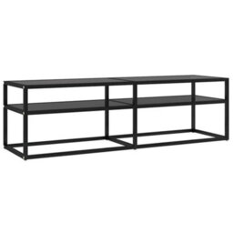 Berkfield Sturdy Tv Cabinet Black 140X40X40.5 Cm Tempered Glass
